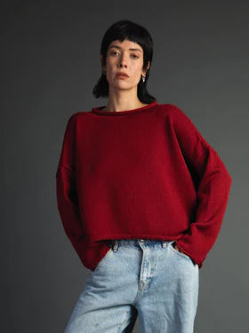 WOOL ROLLED NECK JUMPER | BERRY