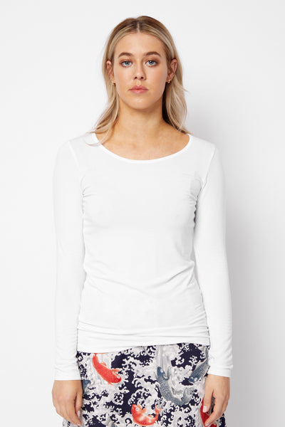 LONG SLEEVE LAYERING TOP | WHITE