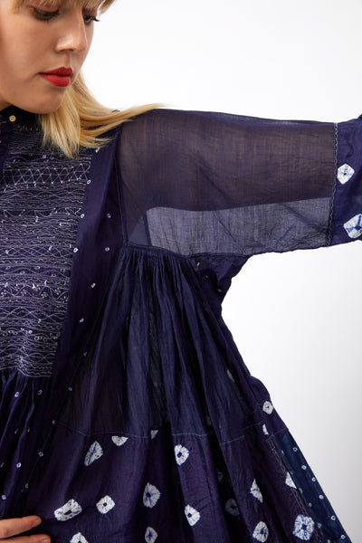 THREADWORK & BANDHANI DRESS