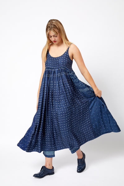 SILK BANDHANI SLIP DRESS