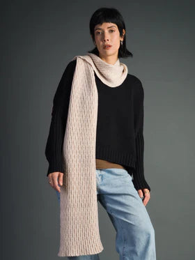 WOBBLE KNIT SCARF | ROSEWATER