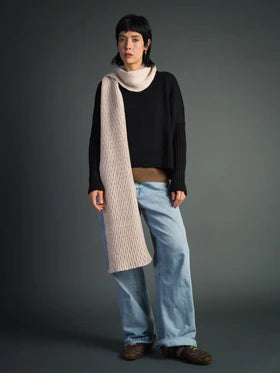 WOBBLE KNIT SCARF | ROSEWATER