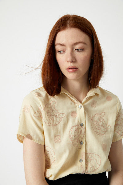NEKO EMBROIDERY TOMBOY SHIRT